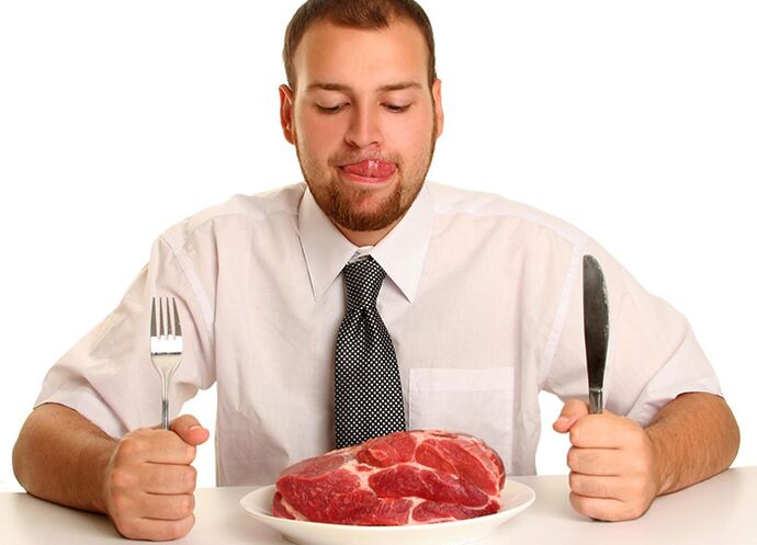 Carne vermella na dieta dun home